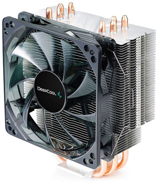Устройство охлаждения(кулер) Deepcool Gammaxx 400 Blue Basic одноцветная Soc-AM5/AM4/1200/1700/1851 черный 4-pin 18-30dB Al+Cu 130W 640gr Ret (DP-MCH4-GMX400P-BL)