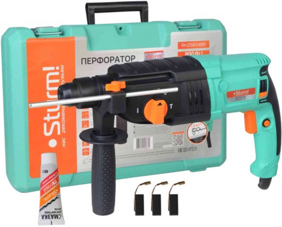 Перфоратор Sturm! RH25804BR патрон:SDS-plus уд.:3Дж 800Вт (кейс в комплекте)