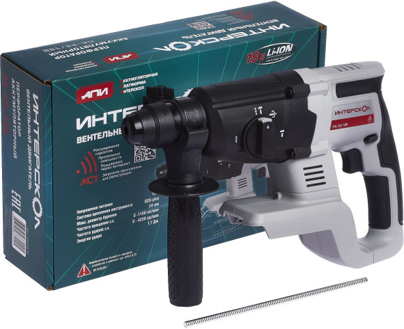 Перфоратор Интерскол ПА-22/18В без АКБ и ЗУ патрон:SDS-plus уд.:1.7Дж 720Вт аккум.