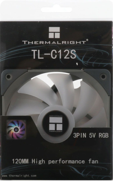 Вентилятор для корпуса Thermalright TL-C12S ARGB 120х120x25 черный 4-pin 25.6дБ Ret