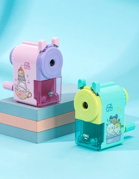 Точилка для карандашей механическая Deli E0641 miYou 1 отверстие пластик ассорти