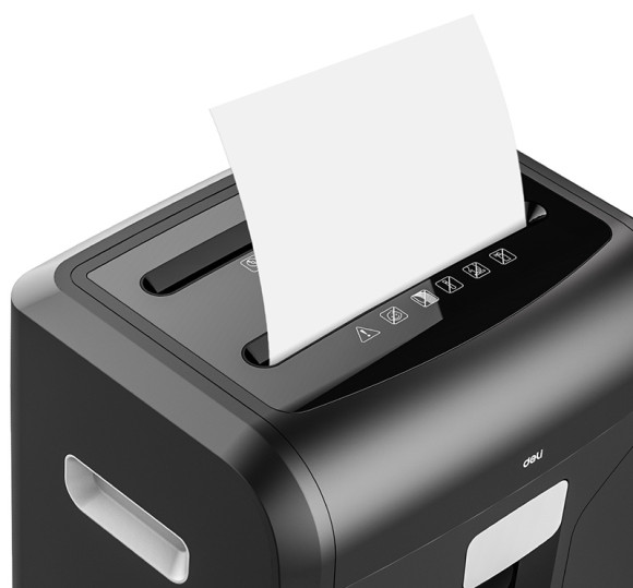 Шредер Deli E14400 черный (секр.P-4) фрагменты 16лист. 31лтр. скрепки скобы пл.карты CD Шредер Deli E14400 черный (секр.P-4) фрагменты 16лист. 31лтр. скрепки скобы пл.карты CD