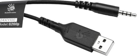 Наушники с микрофоном A4Tech Bloody G260p черный 2м мониторные USB оголовье (G260P)