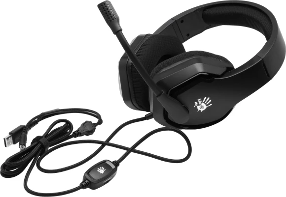 Наушники с микрофоном A4Tech Bloody G260p черный 2м мониторные USB оголовье (G260P)