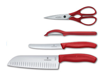 Набор ножей кухон. Victorinox Swiss Classic 6.7131.4G компл.:4предм. красный подар.коробка