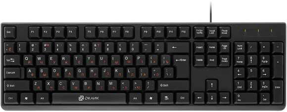 Клавиатура Оклик 100M HW3 черный USB (654570)