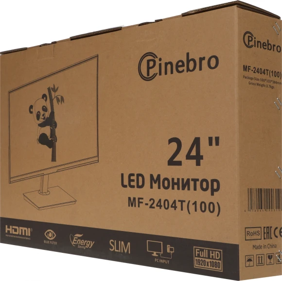Монитор Pinebro 23.8" MF-2404T(100) черный IPS LED 4ms 16:9 HDMI M/M матовая 300cd 178гр/178гр 1920x1080 100Hz FreeSync DP FHD USB 2.7кг Монитор Pinebro 23.8" MF-2404T(100) черный IPS LED 4ms 16:9 HDMI M/M матовая 300cd 178гр/178гр 1920x1080 100Hz FreeSync DP FHD USB 2.7кг