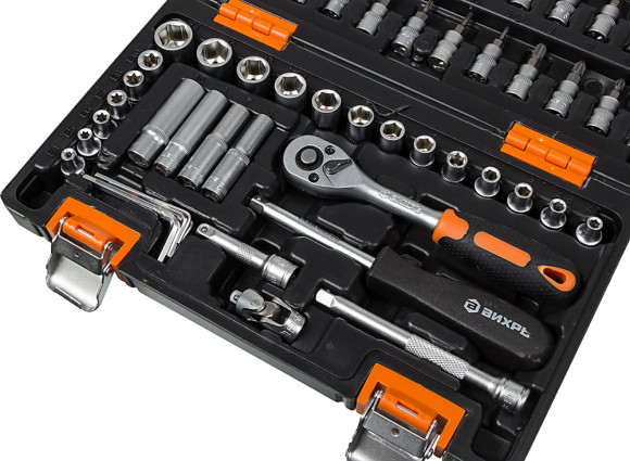 Набор инструментов Вихрь 1/4" CrV 57 предметов (жесткий кейс)
