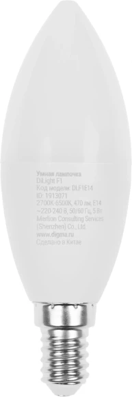 Умная лампа Digma DiLight F1 E14 5Вт 470lm Wi-Fi (DLF1E14) Умная лампа Digma DiLight F1 E14 5Вт 470lm Wi-Fi (DLF1E14)