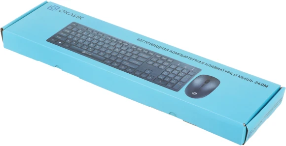 Клавиатура + мышь Оклик 240M клав:черный мышь:черный USB беспроводная slim Multimedia (1091253)