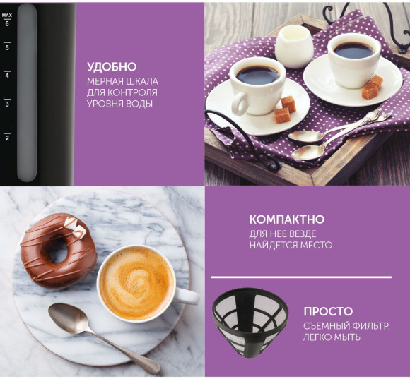 Кофеварка капельная Scarlett SC-CM33012 600Вт черный