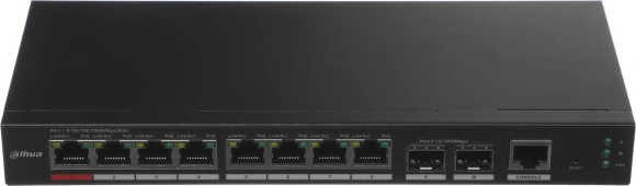 Коммутатор Dahua DH-S4210-8GT-110 (L2) 10x1Гбит/с 2SFP 8PoE 110W управляемый Коммутатор Dahua DH-S4210-8GT-110 (L2) 10x1Гбит/с 2SFP 8PoE 110W управляемый