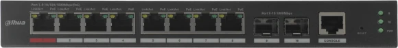 Коммутатор Dahua DH-S4210-8GT-110 (L2) 10x1Гбит/с 2SFP 8PoE 110W управляемый Коммутатор Dahua DH-S4210-8GT-110 (L2) 10x1Гбит/с 2SFP 8PoE 110W управляемый