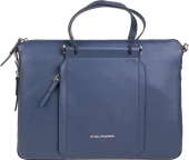 Деловая сумка женская Piquadro Circle CA4021W92/BLU4 с отделением для ноутбука 15.6" синяя натур.кожа