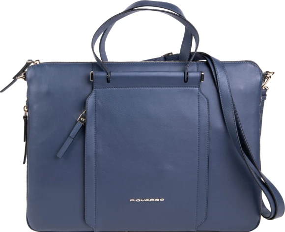 Деловая сумка женская Piquadro Circle CA4021W92/BLU4 с отделением для ноутбука 15.6" синяя натур.кожа