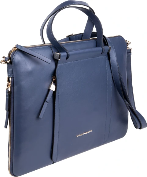 Деловая сумка женская Piquadro Circle CA4021W92/BLU4 с отделением для ноутбука 15.6" синяя натур.кожа