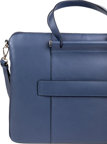 Деловая сумка женская Piquadro Circle CA4021W92/BLU4 с отделением для ноутбука 15.6" синяя натур.кожа