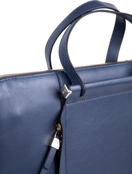 Деловая сумка женская Piquadro Circle CA4021W92/BLU4 с отделением для ноутбука 15.6" синяя натур.кожа