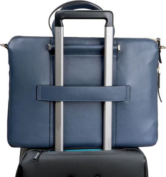 Деловая сумка женская Piquadro Circle CA4021W92/BLU4 с отделением для ноутбука 15.6" синяя натур.кожа