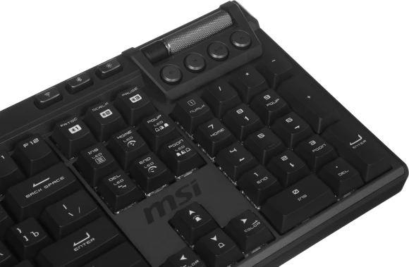 Клавиатура MSI STRIKE Pro W Silent механическая серый/черный USB беспроводная BT/Radio Multimedia for gamer LED (подставка для запястий) (S11-43RU210-CLA) кабель 2м