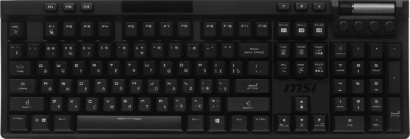 Клавиатура MSI STRIKE Pro W Silent механическая серый/черный USB беспроводная BT/Radio Multimedia for gamer LED (подставка для запястий) (S11-43RU210-CLA) кабель 2м