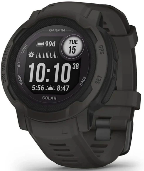 Смарт-часы Garmin Instinct 2 Solar 45мм 0.9" AMOLED корп.черный силикон рем.черный (010-02627-03)