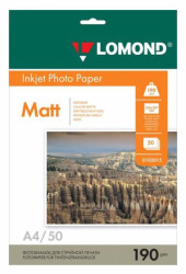 Фотобумага Lomond 0102015 A4/190г/м2/50л./белый матовое для струйной печати Фотобумага Lomond 0102015 A4/190г/м2/50л./белый матовое для струйной печати