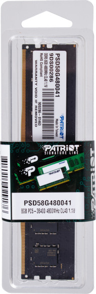 Память DDR5 8GB 4800MHz Patriot PSD58G480041 Signature RTL PC5-38400 CL40 DIMM 288-pin 1.1В single rank Ret Память DDR5 8GB 4800MHz Patriot PSD58G480041 Signature RTL PC5-38400 CL40 DIMM 288-pin 1.1В single rank Ret