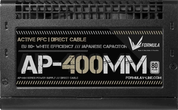 Блок питания Formula ATX 400W AP-400ММ 80 PLUS WHITE (20+4pin) APFC 120mm fan 6xSATA RTL