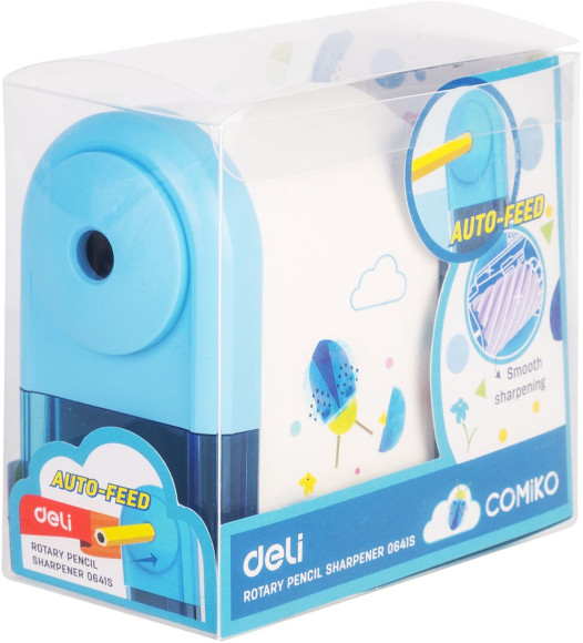 Точилка для карандашей механическая Deli E0641S 1 отверстие пластик ассорти