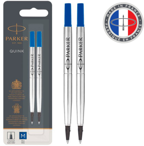 Стержень роллер Parker Quink Z01 (1950327) M 0.7мм синие чернила блистер (2шт)