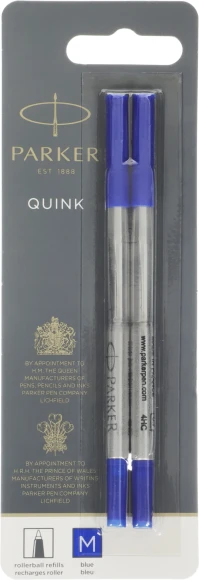 Стержень роллер Parker Quink Z01 (1950327) M 0.7мм синие чернила блистер (2шт) Стержень роллер Parker Quink Z01 (1950327) M 0.7мм синие чернила блистер (2шт)