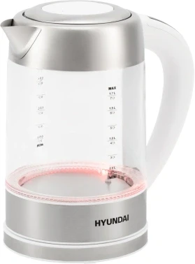 Чайник электрический Hyundai HYK-S5807 1.7л. 2200Вт белый/серебристый корпус: стекло/металл Чайник электрический Hyundai HYK-S5807 1.7л. 2200Вт белый/серебристый корпус: стекло/металл