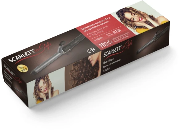 Щипцы Scarlett SC-HS60010 40Вт черный макс.темп.:190С покрытие:керамико-турмалиновое