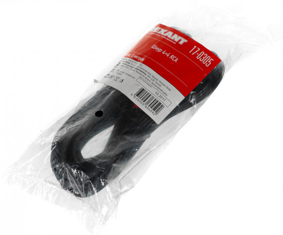 Кабель аудио-видео Rexant 17-0305 4хRCA (m)/4хRCA (m) 5м. серебристый (уп.:1шт)