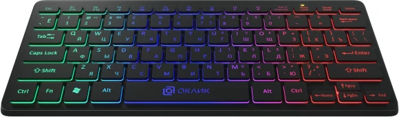 Клавиатура Оклик 300S черный USB slim LED (1696461) кабель 1.6м