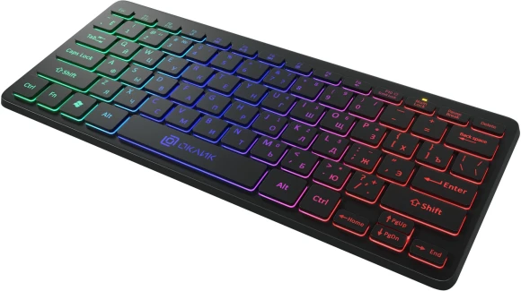 Клавиатура Оклик 300S черный USB slim LED (1696461) кабель 1.6м