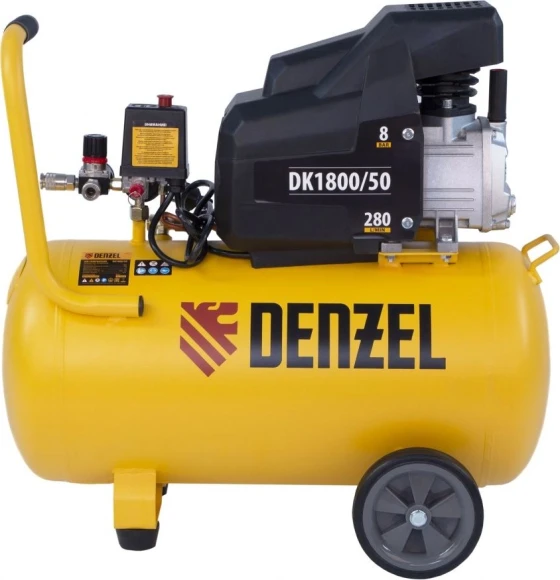 Компрессор поршневой Denzel DK1800/50,Х-PRO масляный 280л/мин 50л 1800Вт желтый/черный