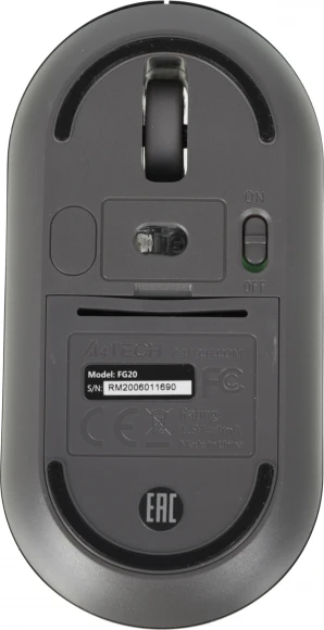 Мышь A4Tech Fstyler FG20 серый оптическая 2000dpi беспров. USB для ноутбука 4but (FG20 GREY)