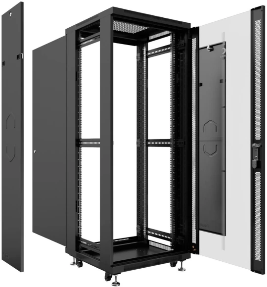 Шкаф коммутационный Cabeus (SH-05C-32U60/60) напольный 32U 600x600мм пер.дв.стекл металл 800кг серый 500мм 72.6кг 220град. 1610мм IP20 сталь