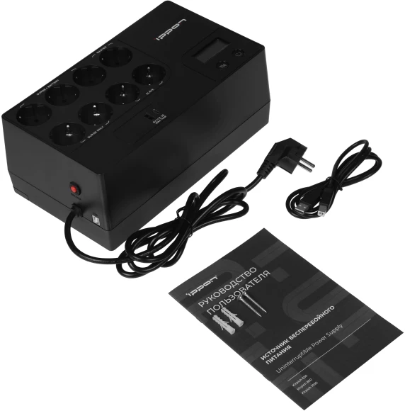 Источник бесперебойного питания Ippon Kirpich 650 360Вт 650ВА черный Источник бесперебойного питания Ippon Kirpich 650 360Вт 650ВА черный