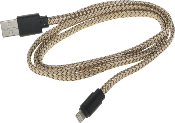 Кабель Gal 2637 USB (m)-Lightning (m) 1м золотистый плоский