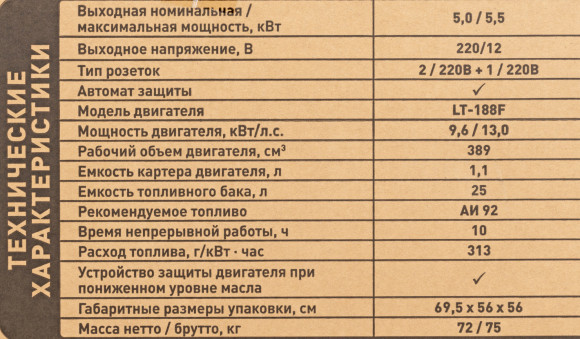 Генератор Carver PPG- 6500 5.5кВт Генератор Carver PPG- 6500 5.5кВт