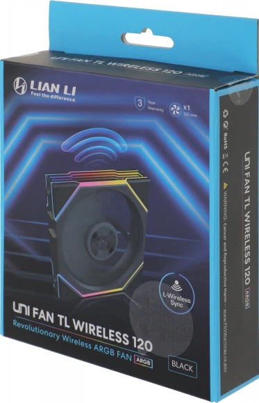 Вентилятор для корпуса Lian-Li Uni Fan TL Wireless 120 ARGB 120х124x28 черный 4-pin 33дБ (G99.12TL1W1B.R0) Ret