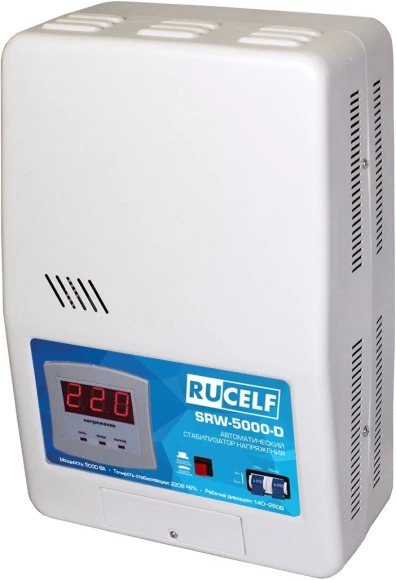Стабилизатор напряжения Rucelf SRW-5000-D 5кВА однофазный белый