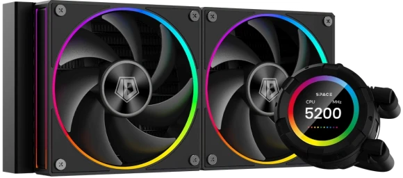 Система водяного охлаждения ID-Cooling SL240 ARGB Soc-AM5/AM4/1200/1700/1851 черный 4-pin 14-30dB Al+Cu LCD 300W Ret