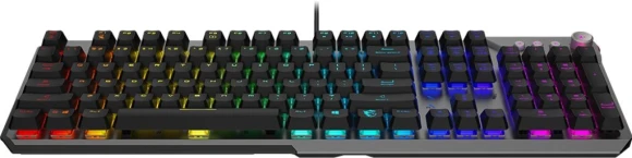 Клавиатура MSI STRIKE 600 Silent механическая серый/черный USB Multimedia for gamer LED (S11-04RU256-CLA) кабель 1.8м