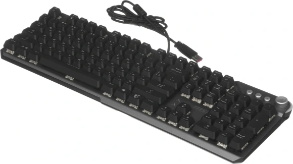 Клавиатура MSI STRIKE 600 Silent механическая серый/черный USB Multimedia for gamer LED (S11-04RU256-CLA) кабель 1.8м
