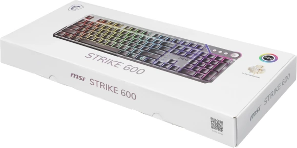 Клавиатура MSI STRIKE 600 Silent механическая серый/черный USB Multimedia for gamer LED (S11-04RU256-CLA) кабель 1.8м