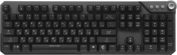 Клавиатура MSI STRIKE 600 Silent механическая серый/черный USB Multimedia for gamer LED (S11-04RU256-CLA) кабель 1.8м